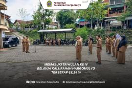 MEMASUKI TRIWULAN IV, BELANJA KALURAHAN HARGOMULYO  82,24 % TELAH TERSERAP